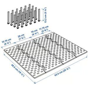 Pegboard Drawer Organizer Kitchen Drawer Cupboard Organizer Tray with 32 Pegs
